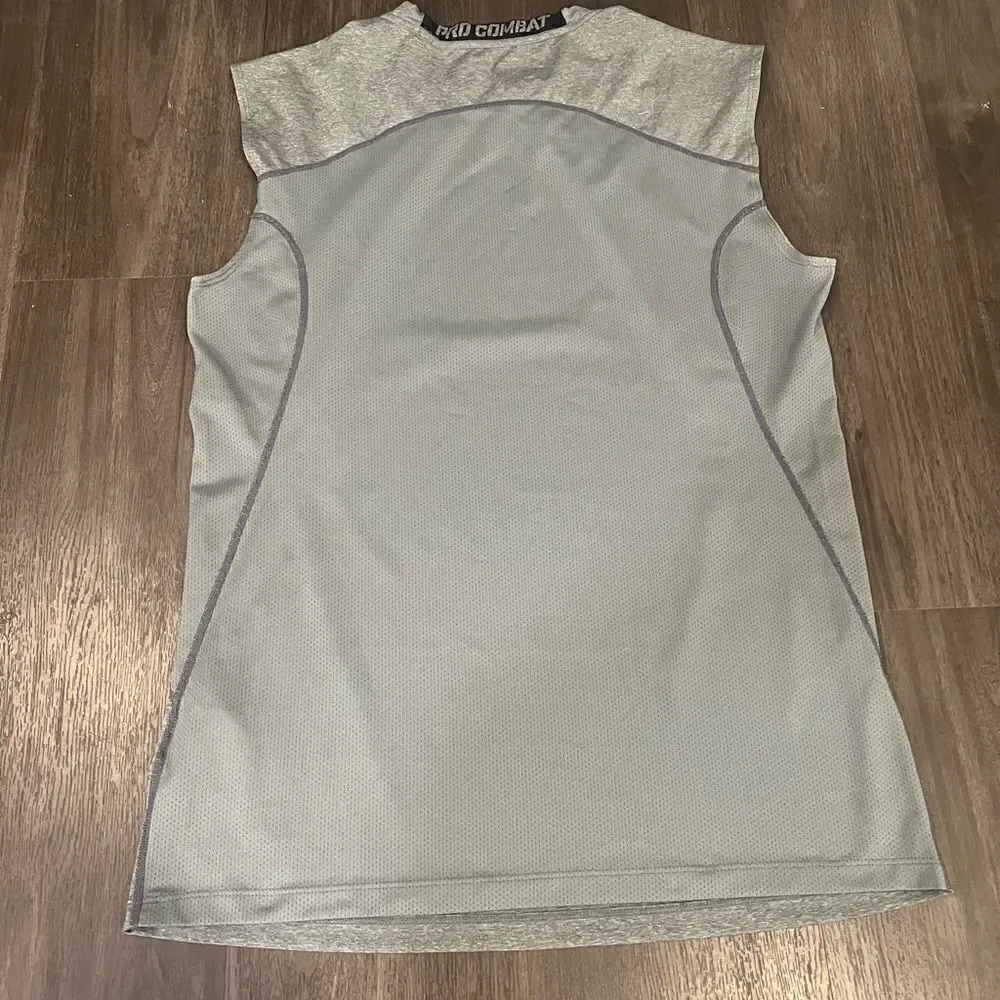 Nike Mens Pro Combat Dri-fit Grey Fitted Tank Top